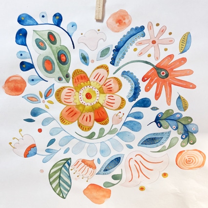 Croquis d'inspiration à l'aquarelle